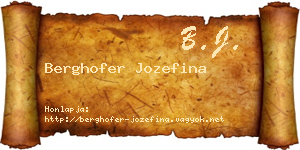 Berghofer Jozefina névjegykártya